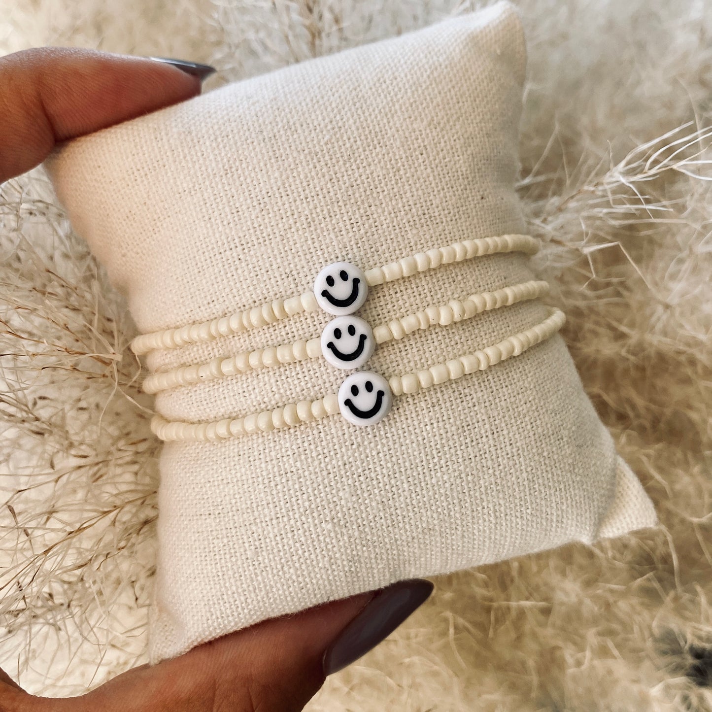 Handmade Perlenarmband Smiley