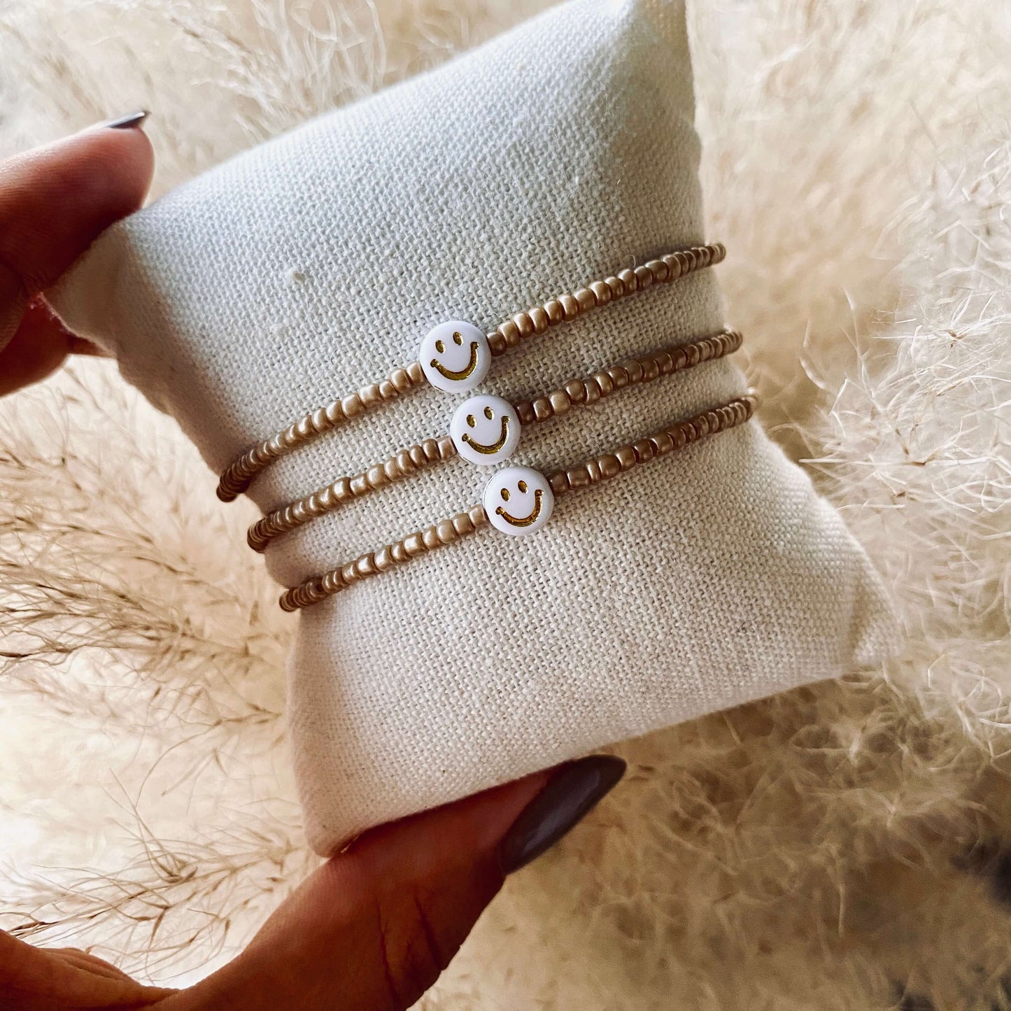 Handmade Perlenarmband Smiley
