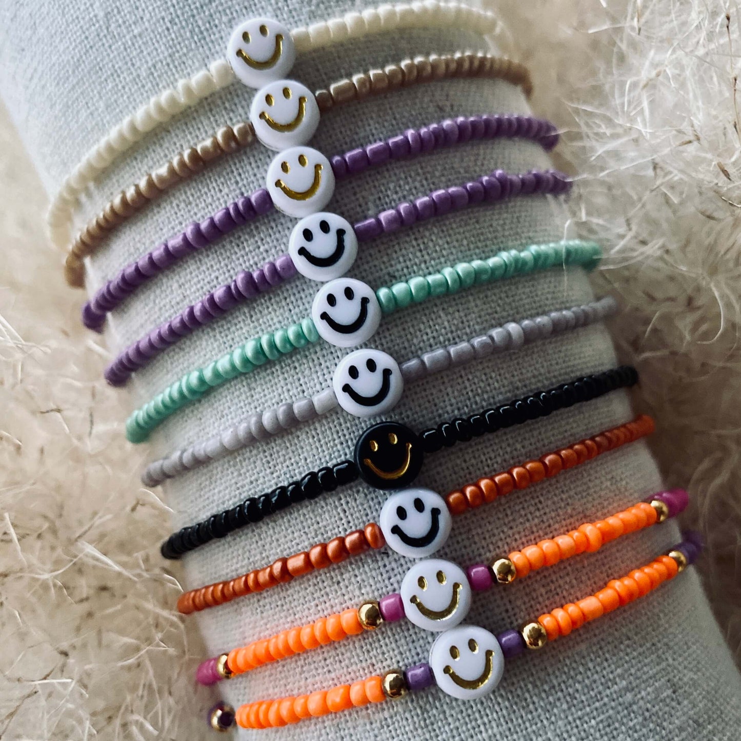 Handmade Perlenarmband Smiley