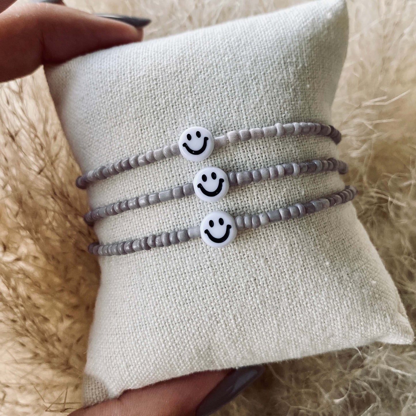 Handmade Perlenarmband Smiley