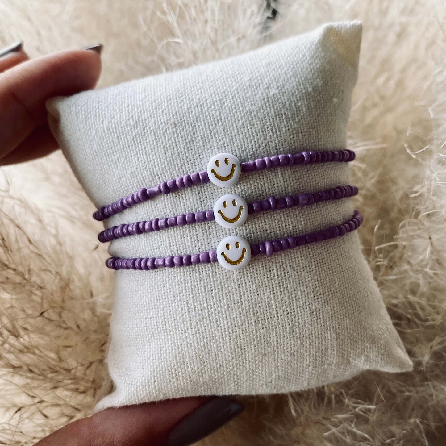 Handmade Perlenarmband Smiley