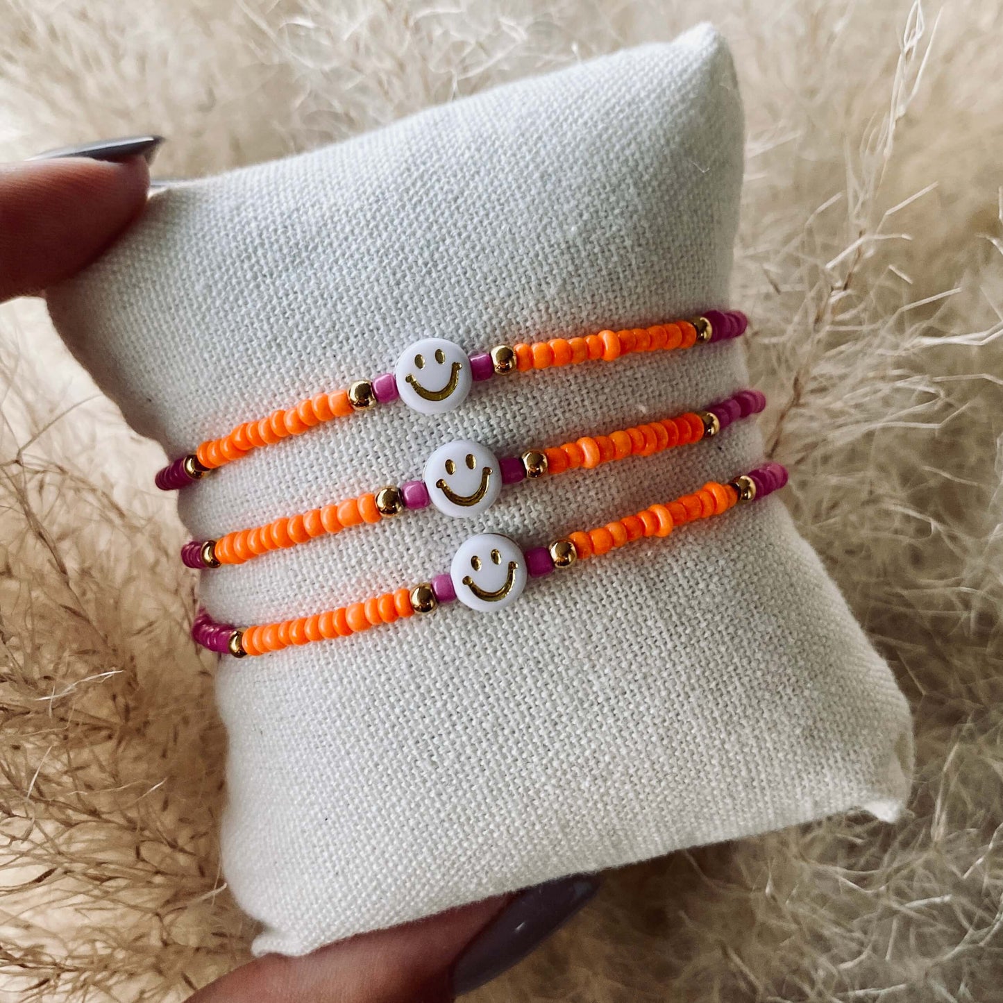 Handmade Perlenarmband Smiley