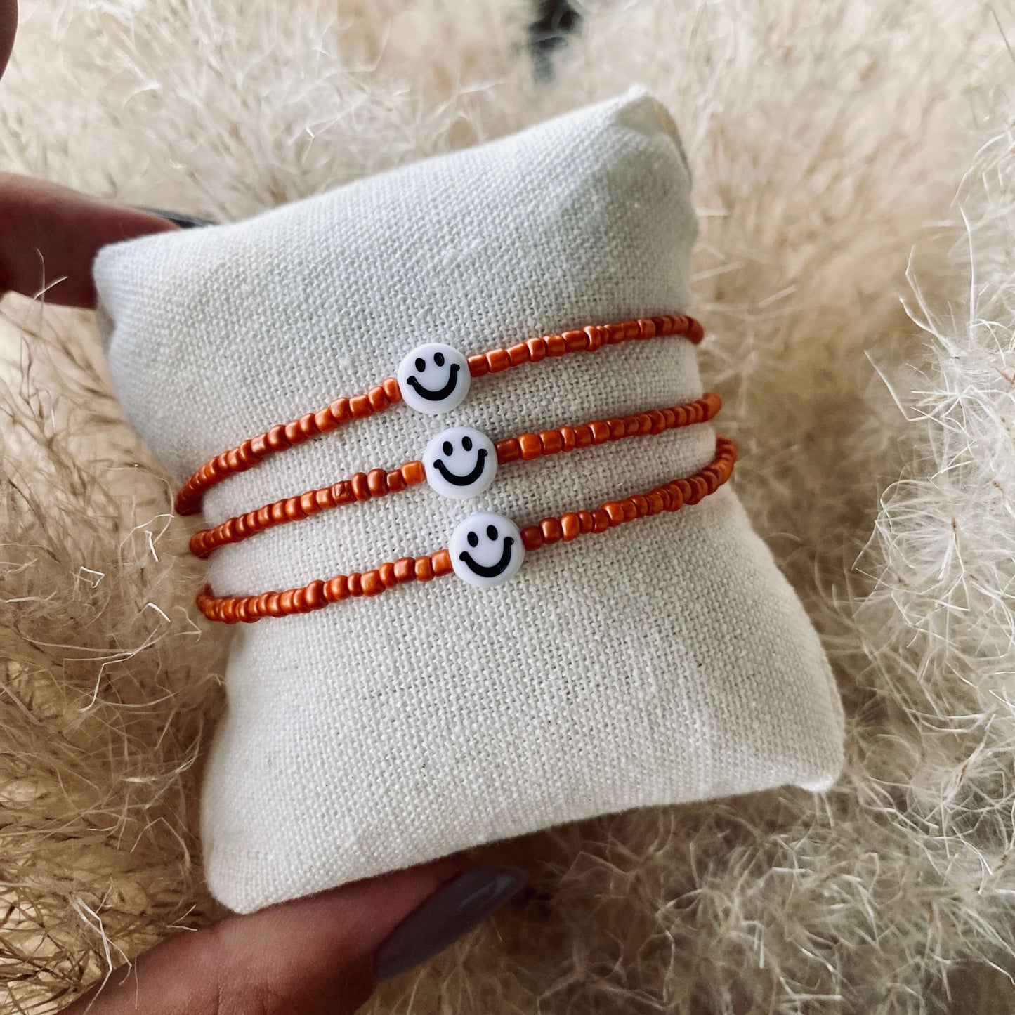 Handmade Perlenarmband Smiley