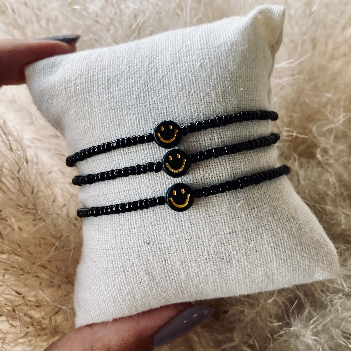 Handmade Perlenarmband Smiley