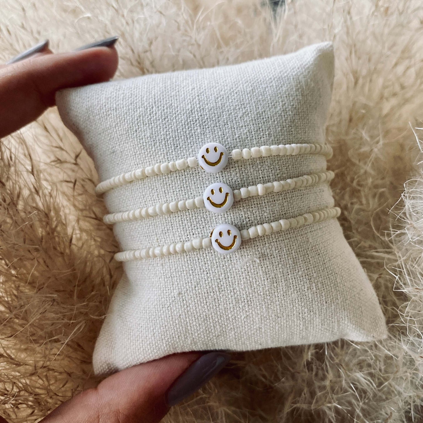 Handmade Perlenarmband Smiley